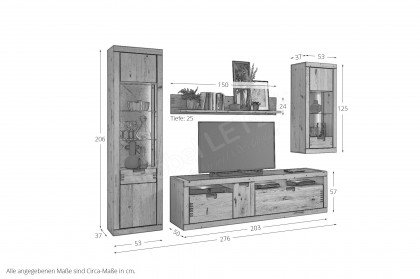 Esberg von IDEAL Möbel - Wohnwand Artisan Eiche und Schieferoptik