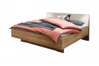 Ancona von Wiemann - Bett 160x200 cm Bianco-Eiche mit Polsterkopfteil