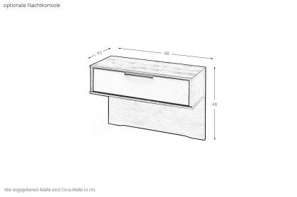 Ancona von Wiemann - Bett 160x200 cm Bianco-Eiche mit Polsterkopfteil