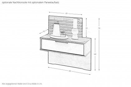 Ancona von Wiemann - Bett 160x200 cm Bianco-Eiche mit Polsterkopfteil