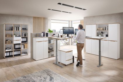 Memphis-Office von Innostyle - Büroset mit höhenverstellbarem Eckschreibtisch