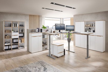 Memphis-Office von Innostyle - Büroset mit höhenverstellbarem Eckschreibtisch