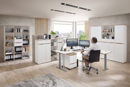 Memphis-Office von Innostyle - Büroset mit höhenverstellbarem Eckschreibtisch