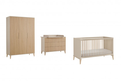 Jonte von Paidi - Babyzimmer-Set cashmere-beige - Stripy-Light-Oak