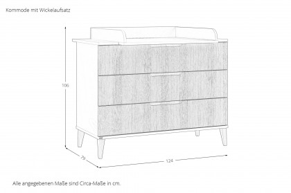 Jonte von Paidi - Babyzimmer-Set cashmere-beige - Stripy-Light-Oak