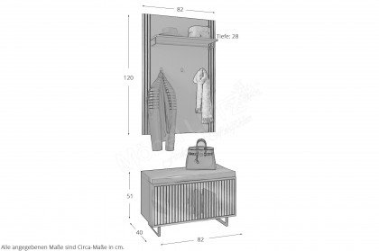 Stella-Foyer von Elfo Möbel - Garderobe mit Akustikpaneel in Eiche