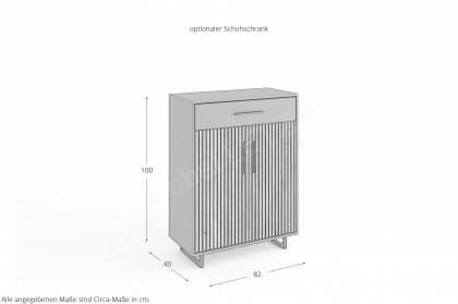 Stella-Foyer von Elfo Möbel - Garderobe mit Akustikpaneel in Eiche