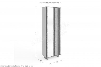 Stella-Foyer von Elfo Möbel - Garderobe mit Akustikpaneel in Eiche