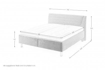 OC-PB21098 von Oschmann - Polsterbett 180 KT 0863 silber