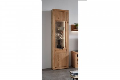 Esberg von IDEAL Möbel - Vitrine in Eiche mit Schieferrückwand