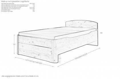 Incasa Ronco von Decker - Bett mit geschwungenem Kopfteil Wildeiche geölt