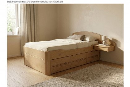 Incasa Ronco von Decker - Bett mit geschwungenem Kopfteil Wildeiche geölt