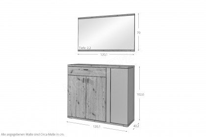 Grado-Foyer von IDEAL Möbel - Garderobe in Eiche Artisan/ Basalt