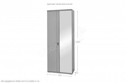 Grado-Foyer von IDEAL Möbel - Garderobe in Eiche Artisan/ Basalt