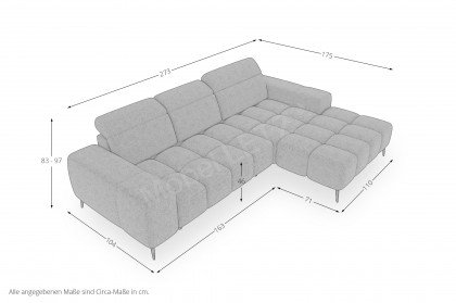 Kaya von BASTI dein Sofa - Ecksofa rechts schwarz
