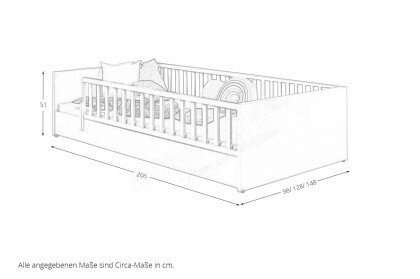 Little Flo von Paidi - Bodenbett weiß Liegefläche 90 x 200 cm