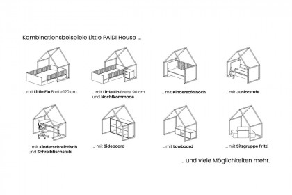 Little Flo von Paidi - Bodenbett weiß Liegefläche 90 x 200 cm