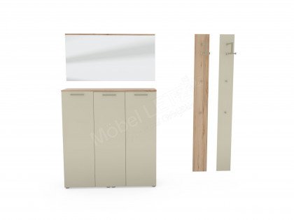 Faro-Foyer von Wittenbreder - Garderobenset in Wildbuche/ Lack Beige