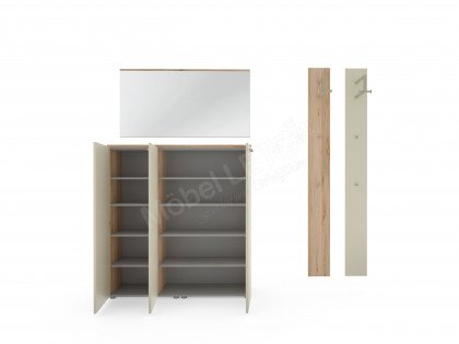 Faro-Foyer von Wittenbreder - Garderobenset in Wildbuche/ Lack Beige