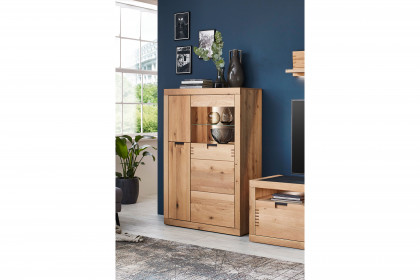 Esberg von IDEAL Möbel - Highboard in Eiche mit Schieferrückwand