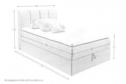 Granada von ED-Lifestyle - Polsterbett 140 grau