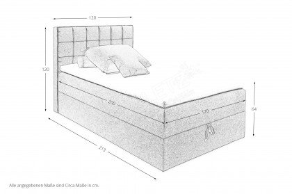 Alaska-Dream von ED-Lifestyle - Polsterbett 120 grau