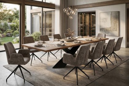 Alcedo von Nouvion - Esszimmertisch mit Waldkanten-Profil