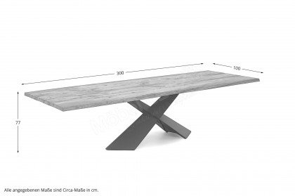 Alcedo von Nouvion - Esszimmertisch mit Waldkanten-Profil