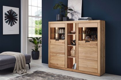 Esberg von IDEAL Möbel - Highboard Eiche mit Schieferoptik