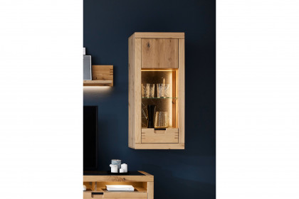 Esberg von IDEAL Möbel - Hängevitrine in Eiche mit Schieferrückwand