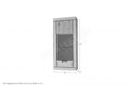 Esberg von IDEAL Möbel - Hängevitrine in Eiche mit Schieferrückwand
