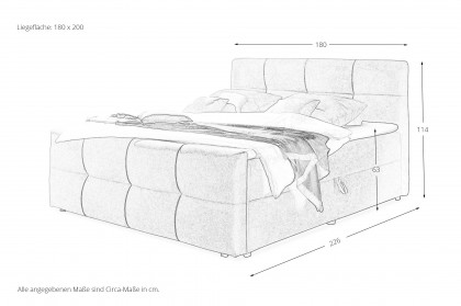 Winnipeg von ED-Lifestyle - Polsterbett 180 dark grey