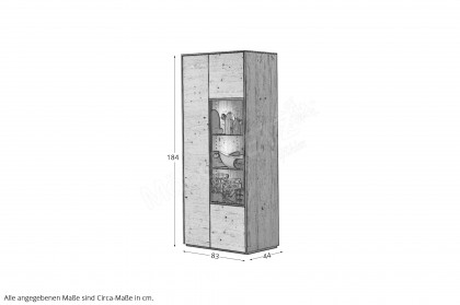 Selecto von Schösswender - Vitrine SE 22R Wildeiche/ Samtlack