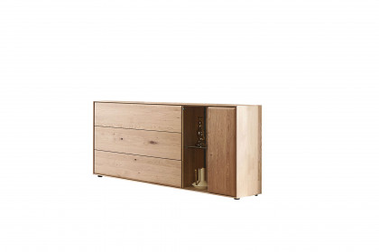 Vala von Hartmann - Sideboard aus massiver Kerneiche/ Parsolglas