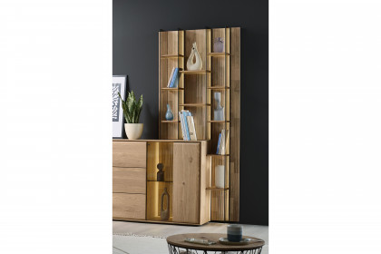 Vala von Hartmann - Sideboard aus massiver Kerneiche/ Parsolglas