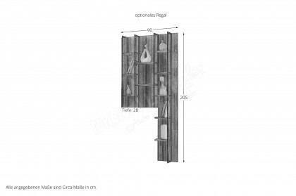 Vala von Hartmann - Sideboard aus massiver Kerneiche/ Parsolglas