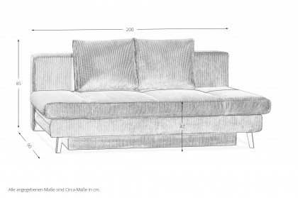 Sidney von Restyl - Schlafsofa dunkelgrün mit Bettkasten
