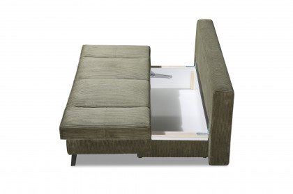 Sidney von Restyl - Schlafsofa dunkelgrün mit Bettkasten