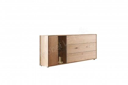 Vala von Hartmann - Sideboard aus massiver Kerneiche/ Parsolglas bronze