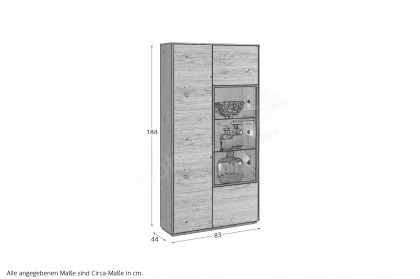 Selecto von Schösswender - Vitrine SE 22R Wildeiche hell lackiert