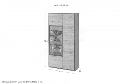Selecto von Schösswender - Vitrine SE 22R Wildeiche hell lackiert