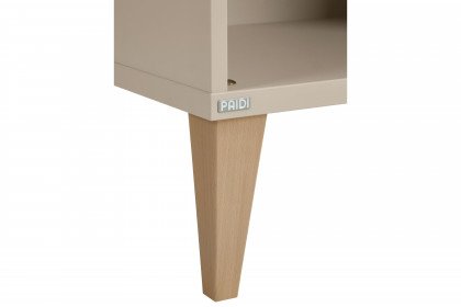 Jonte von Paidi - breites Standregal mit 6 Fächern beige - Füße Buche massiv