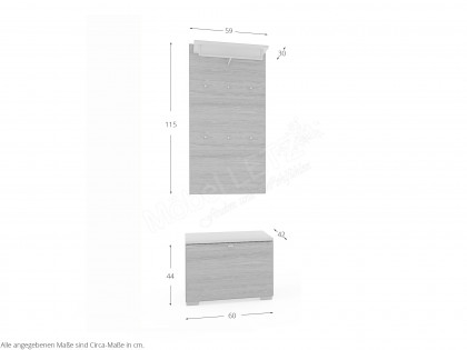 Multi-Color UNA von Wittenbreder - Garderobe Eiche/ grau