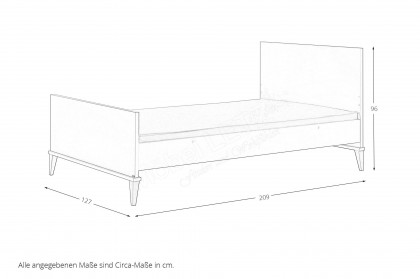 Jonte von Paidi - Komfort-Einzelbett 120x200 cm beige - Buche massiv