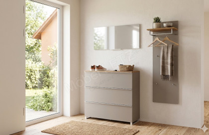 Vortina von Voss - Garderobenset Glas Sahara/ Balkeneiche Furnier