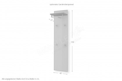 Vortina von Voss - Garderobenset Glas Sahara/ Balkeneiche Furnier