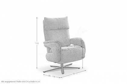 Felix Style Lazyline von Polsteria - Relaxsessel grau