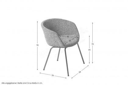 Dongo von SIT Mobilia - Stuhl in Sage & Stahl schwarz lackiert