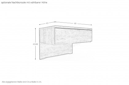Malta von Wiemann - Bett 160x200 cm Eiche teilmassiv mit Polsterkopfteil