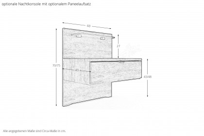 Malta von Wiemann - Bett 160x200 cm Eiche teilmassiv mit Polsterkopfteil
